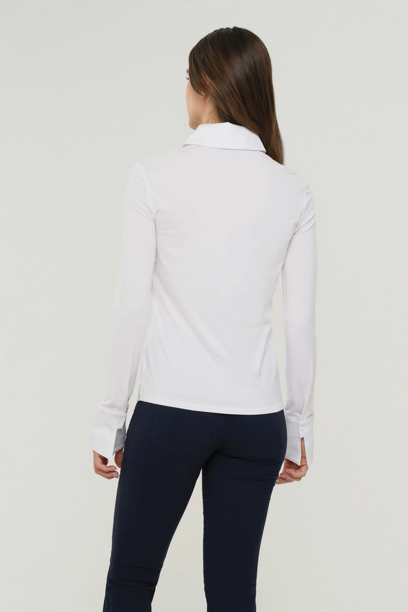 Alida Button Down Poplin Shirt in White - Image 3