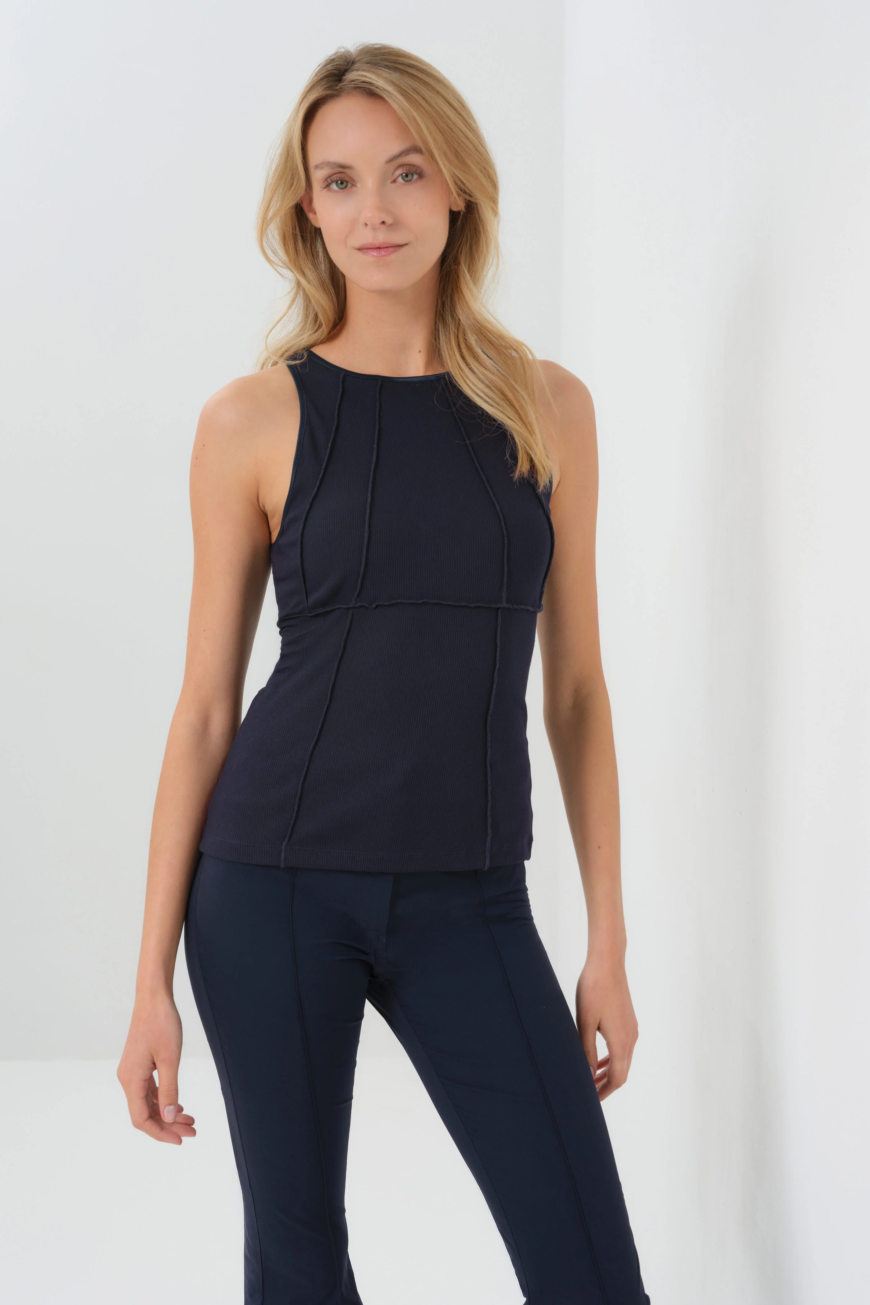 Callie Rib Halter Top with Seam Shaping - Image 4