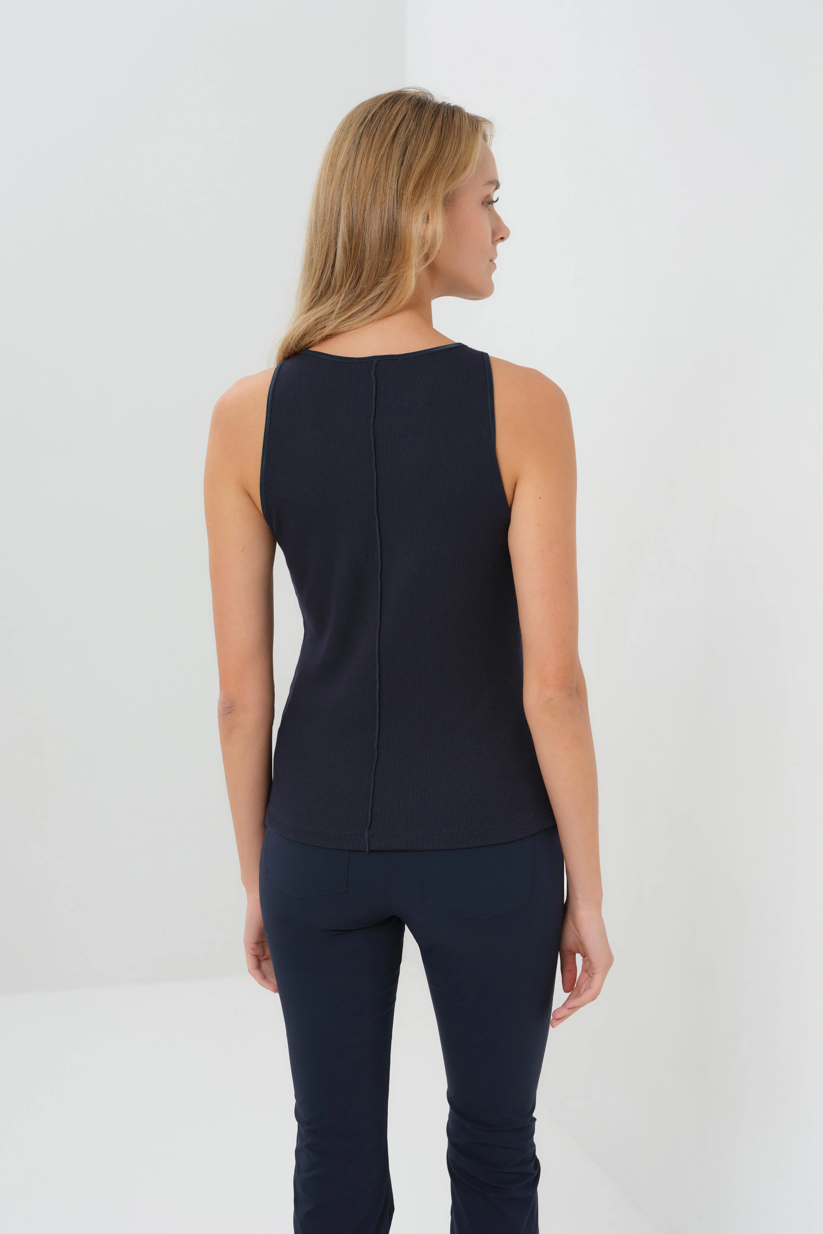 Callie Rib Halter Top with Seam Shaping - Image 6