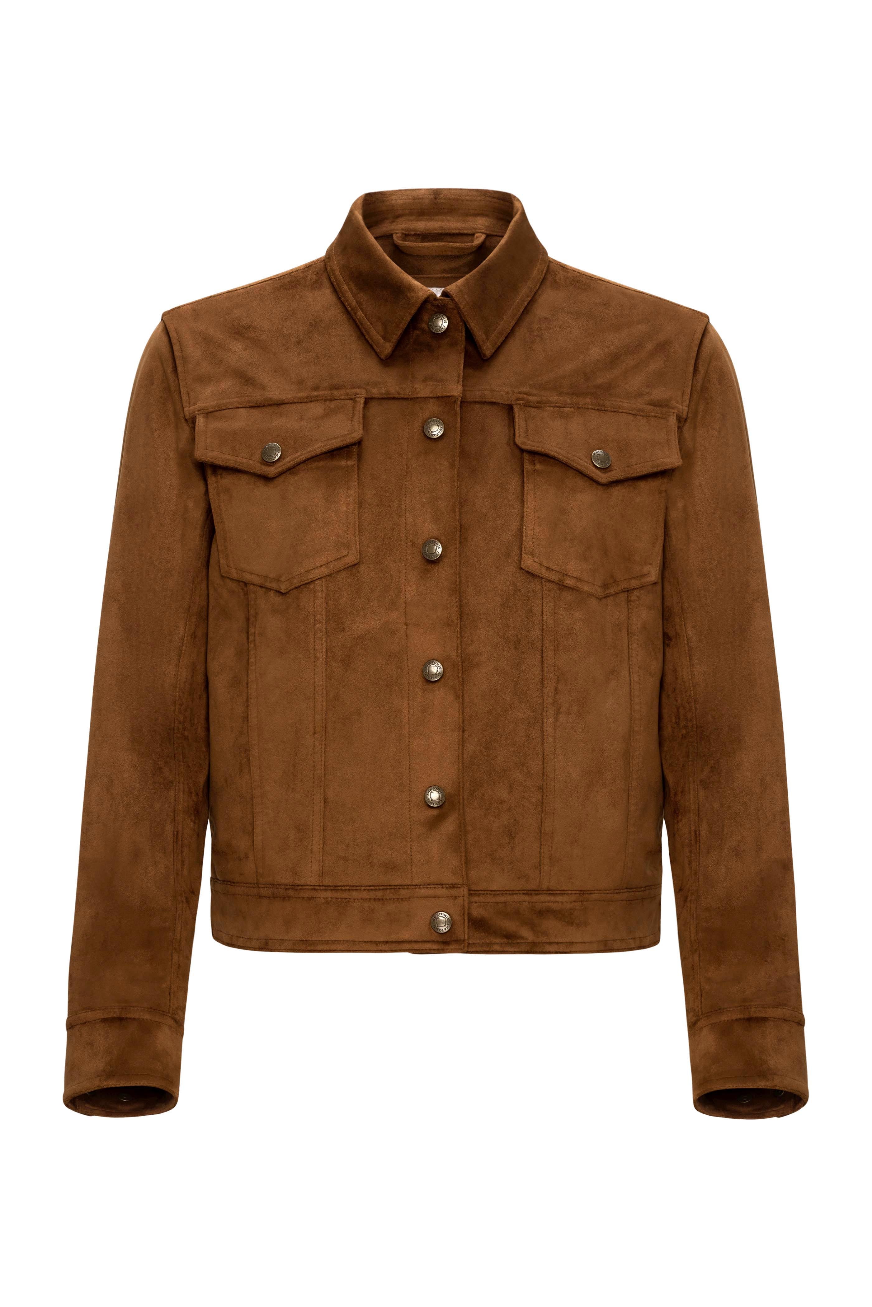 Delilah Faux Suede Trucker Jacket - Image 7