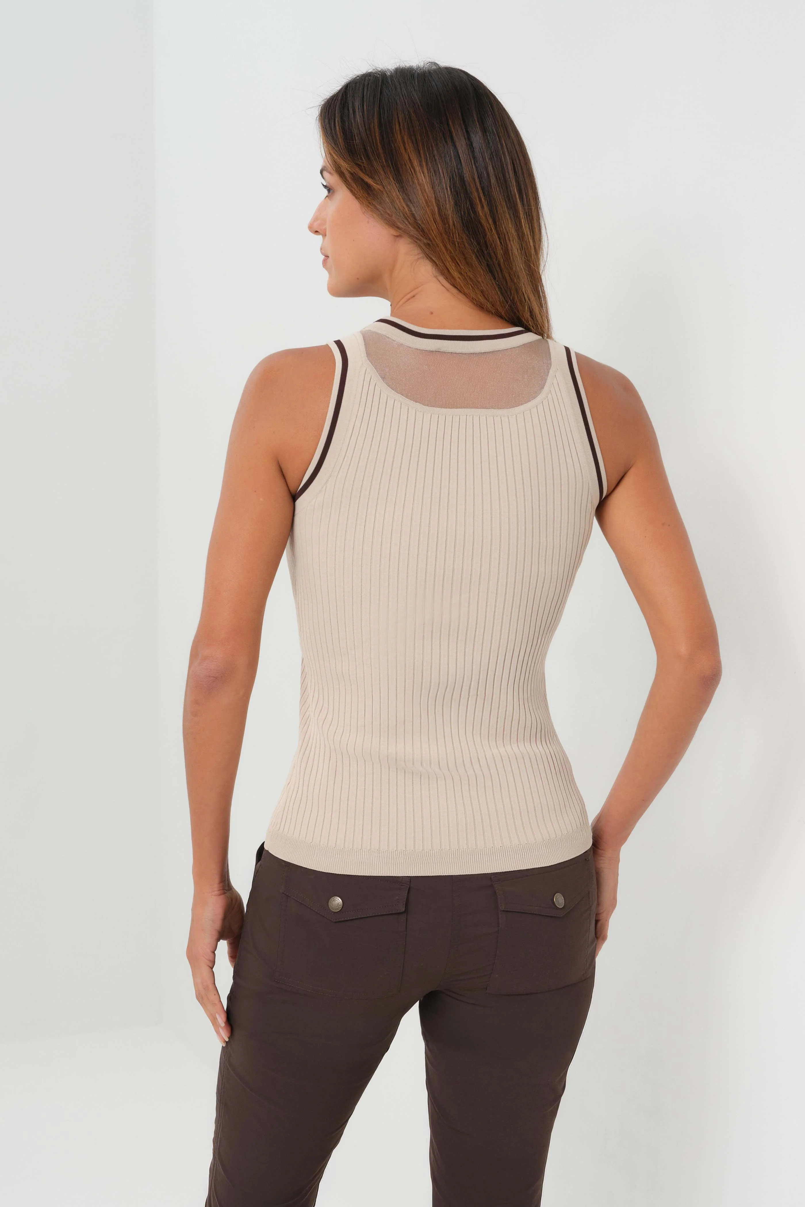Gio Mixed-Stitch Rib Sweater Top - Image 3