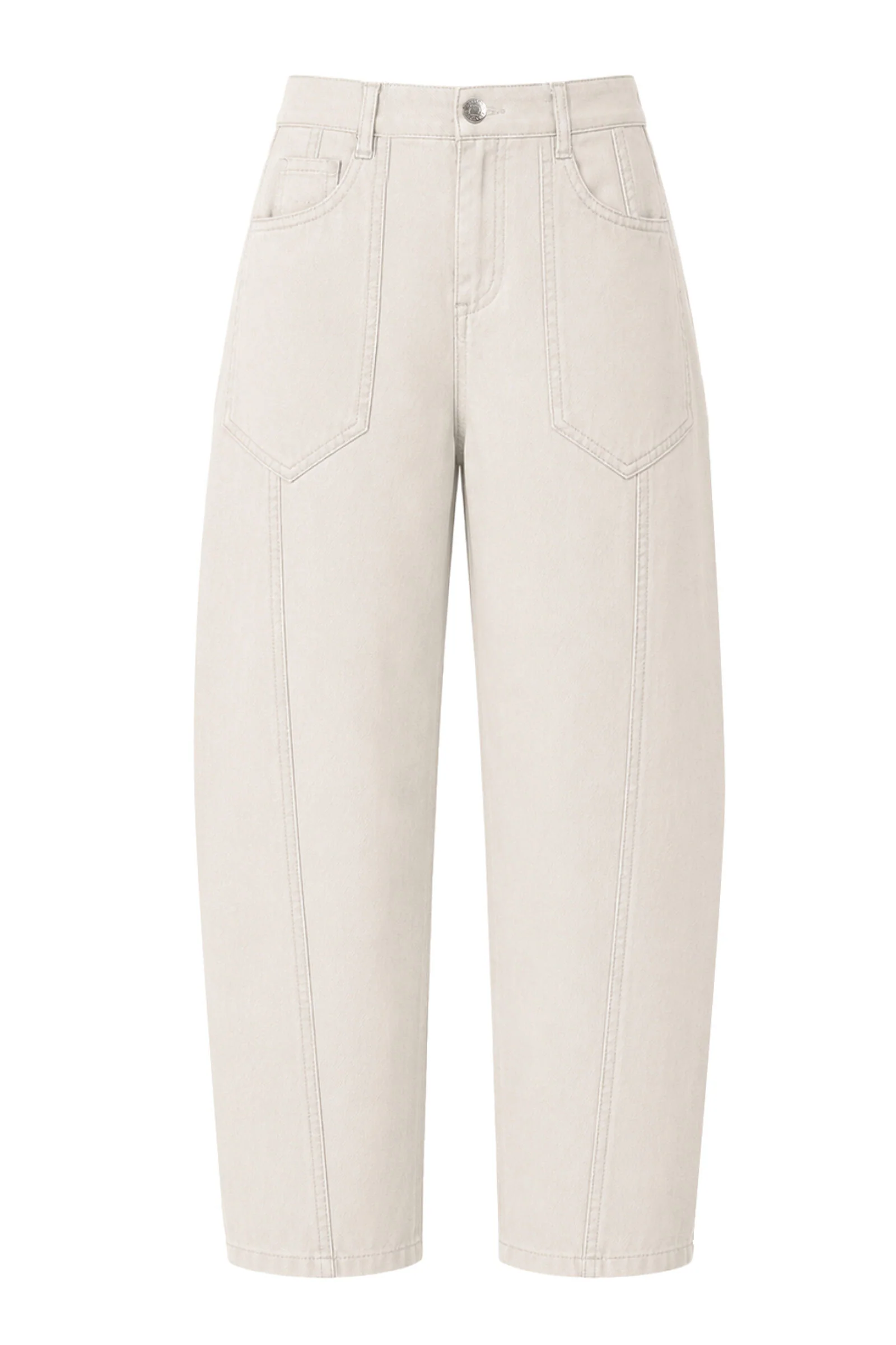Liv Relaxed Light Barrel Leg Pant in Stone - Image 6