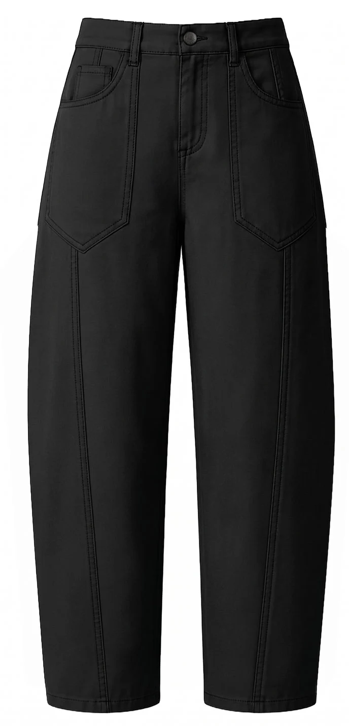 Liv Relaxed Light Barrel Leg Pant in Black - Image 5
