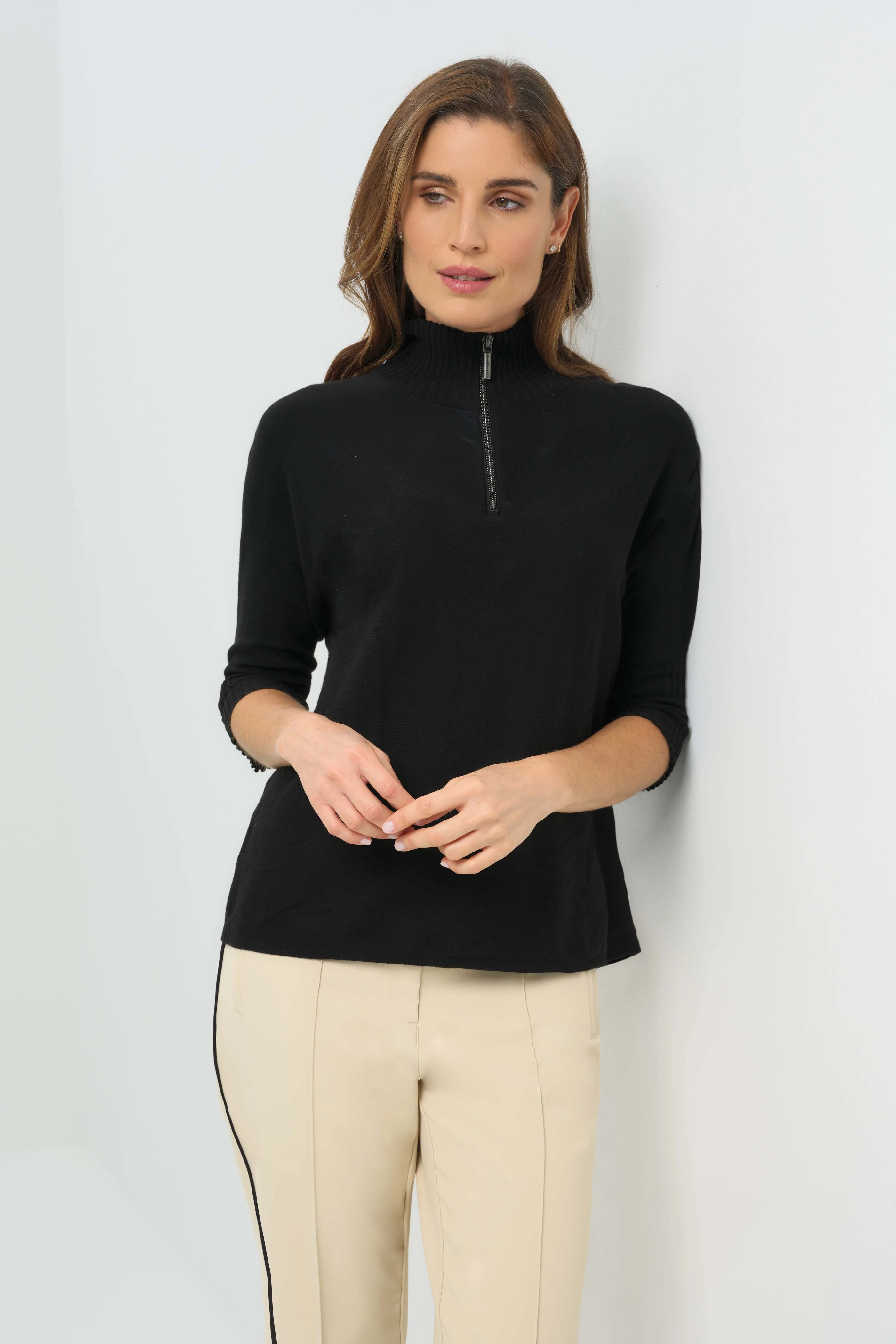 Lucely 1/4 Zip Elbowsleeve Mock Neck Sweater - Image 12