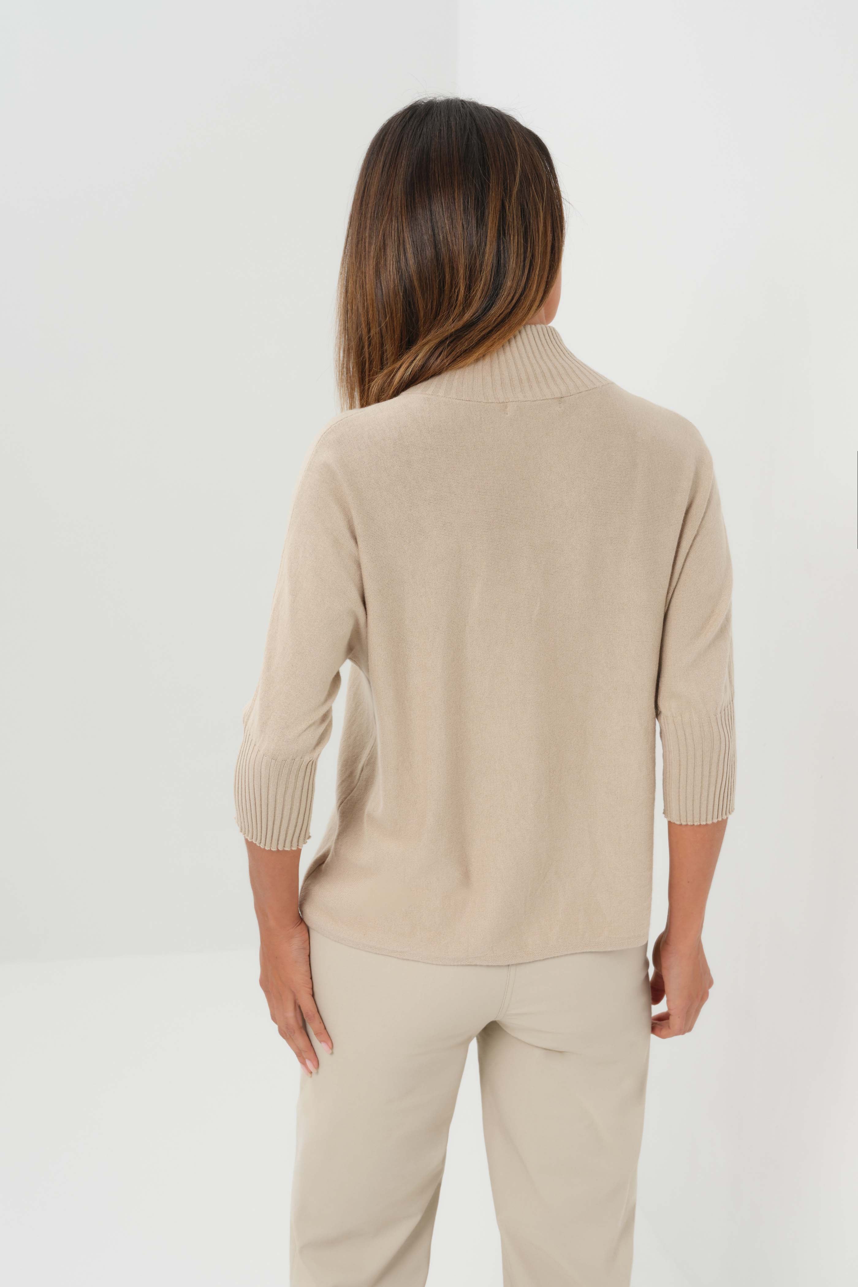 Lucely 1/4 Zip Elbowsleeve Mock Neck Sweater - Image 6
